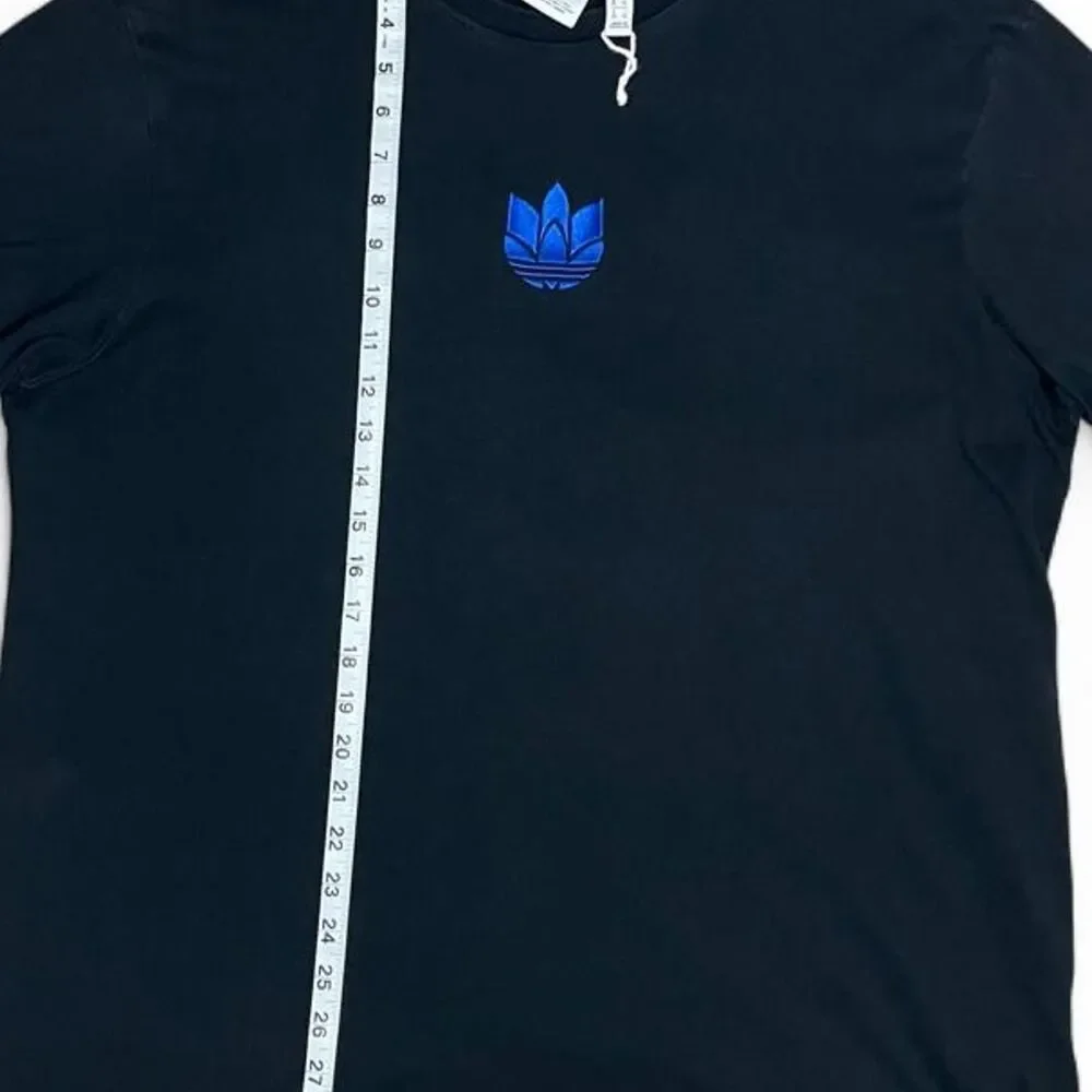 Adidas Originals Men's Black T-shirt W/ Blue Logo